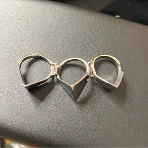 NIB Elegant Silver Geometric Armor Ring